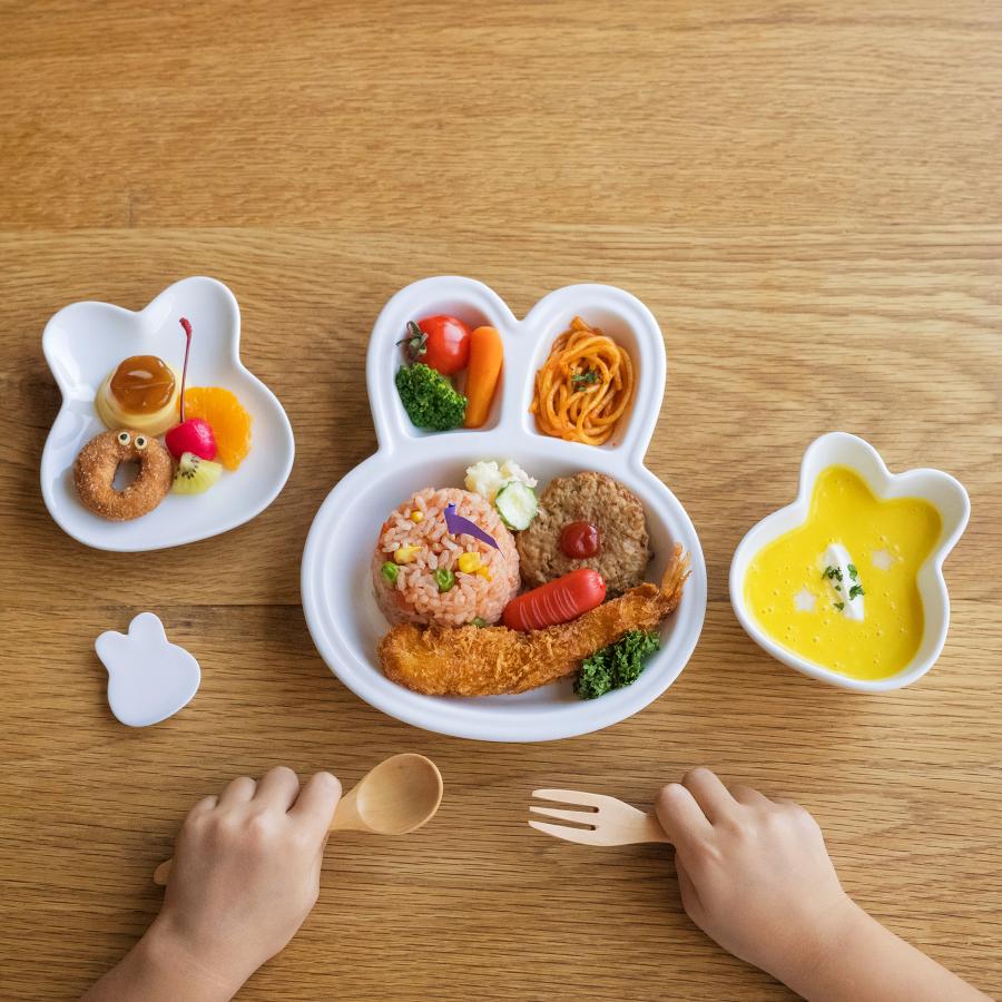 ランチプレート 子供 キッズ うさぎ 陶器 お子様 仕切り 離乳食