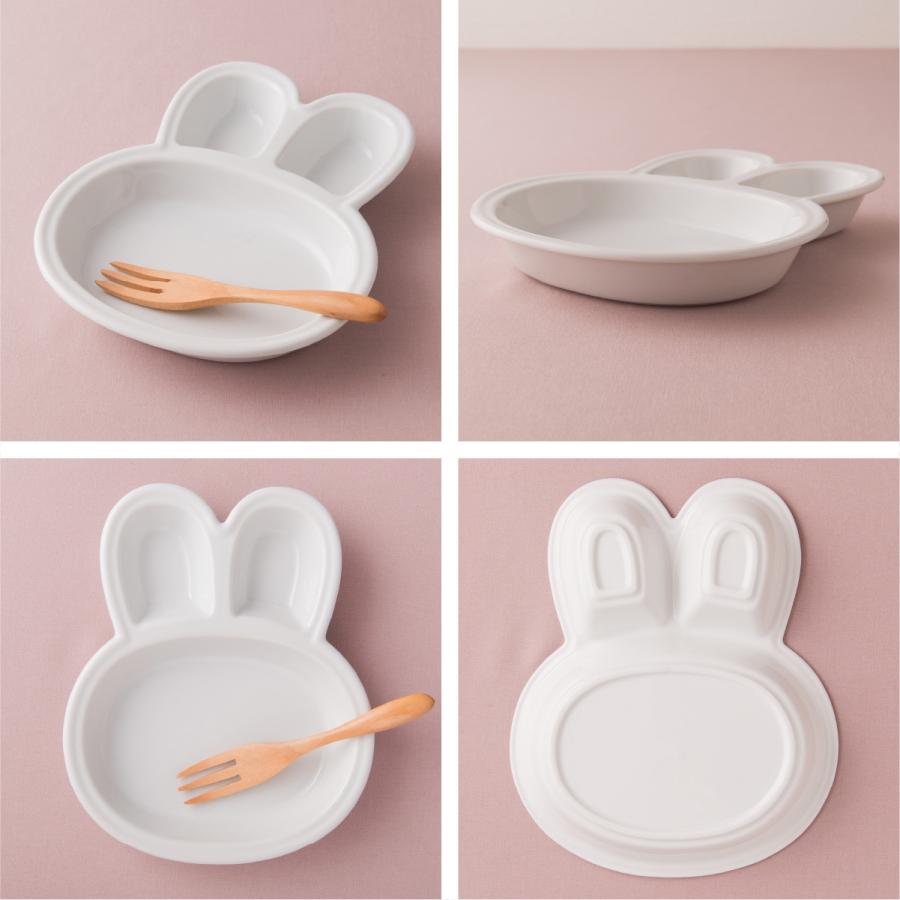 ランチプレート 子供 キッズ うさぎ 陶器 お子様 仕切り 離乳食