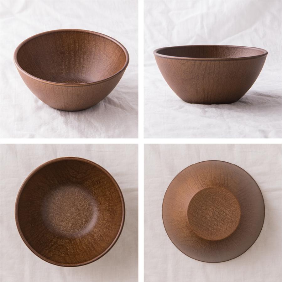 山中塗り PET樹脂 15cm ボウル 丼 丸型 丸 木目調 ブラウン 茶