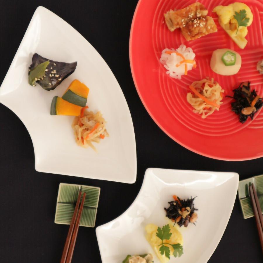 5枚セット 扇形 プレート L 22×11.5cm 200g ホワイト おうぎ 扇