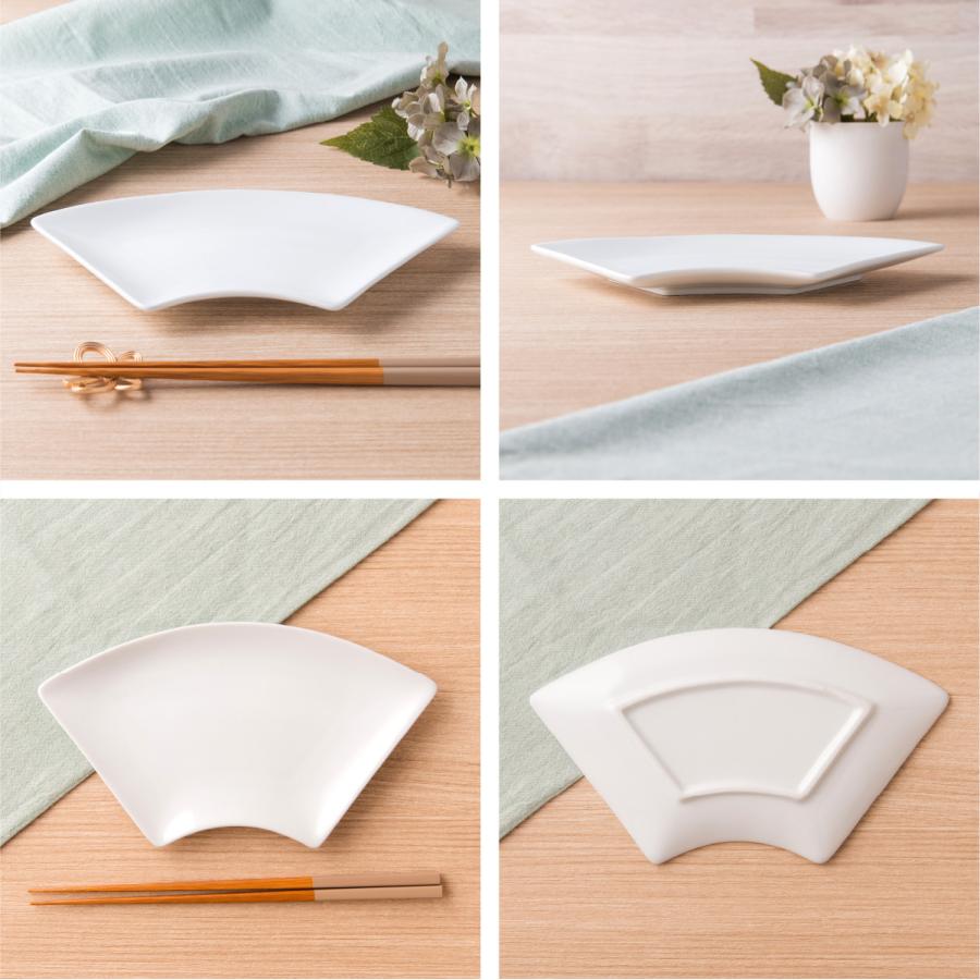 5枚セット 扇形 プレート L 22×11.5cm 200g ホワイト おうぎ 扇