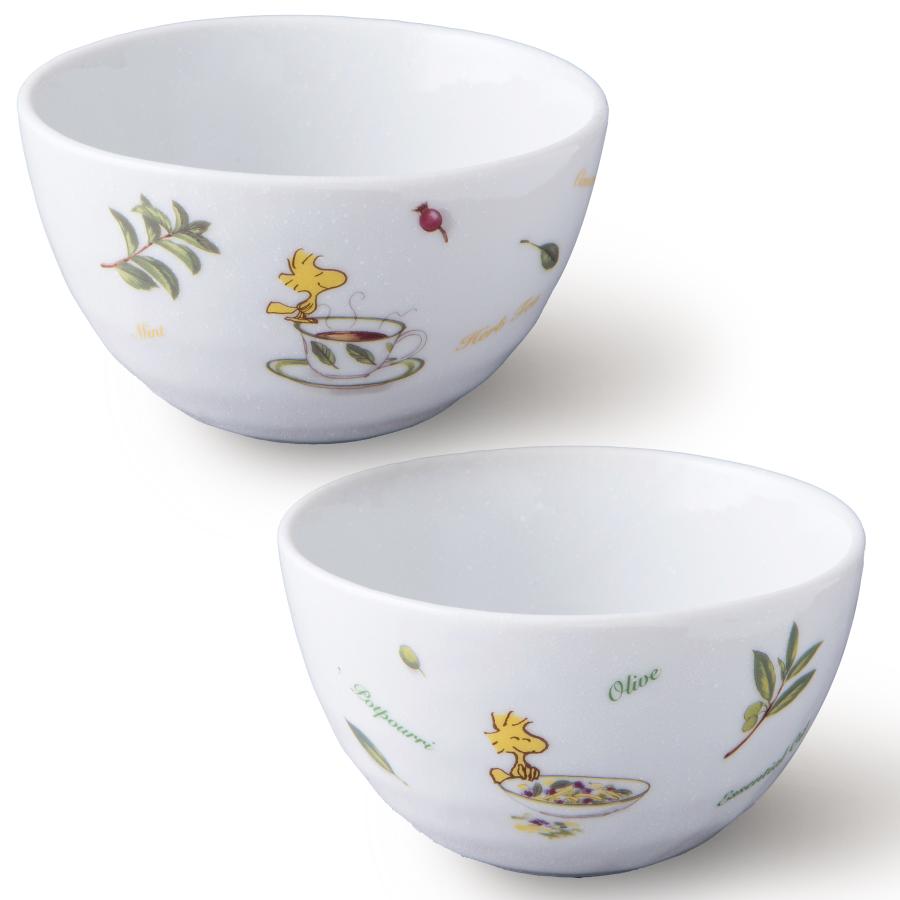 SNOOPY（スヌーピー） ピーナッツ ハーブの森 2柄SET ボウル 12.5×7.2