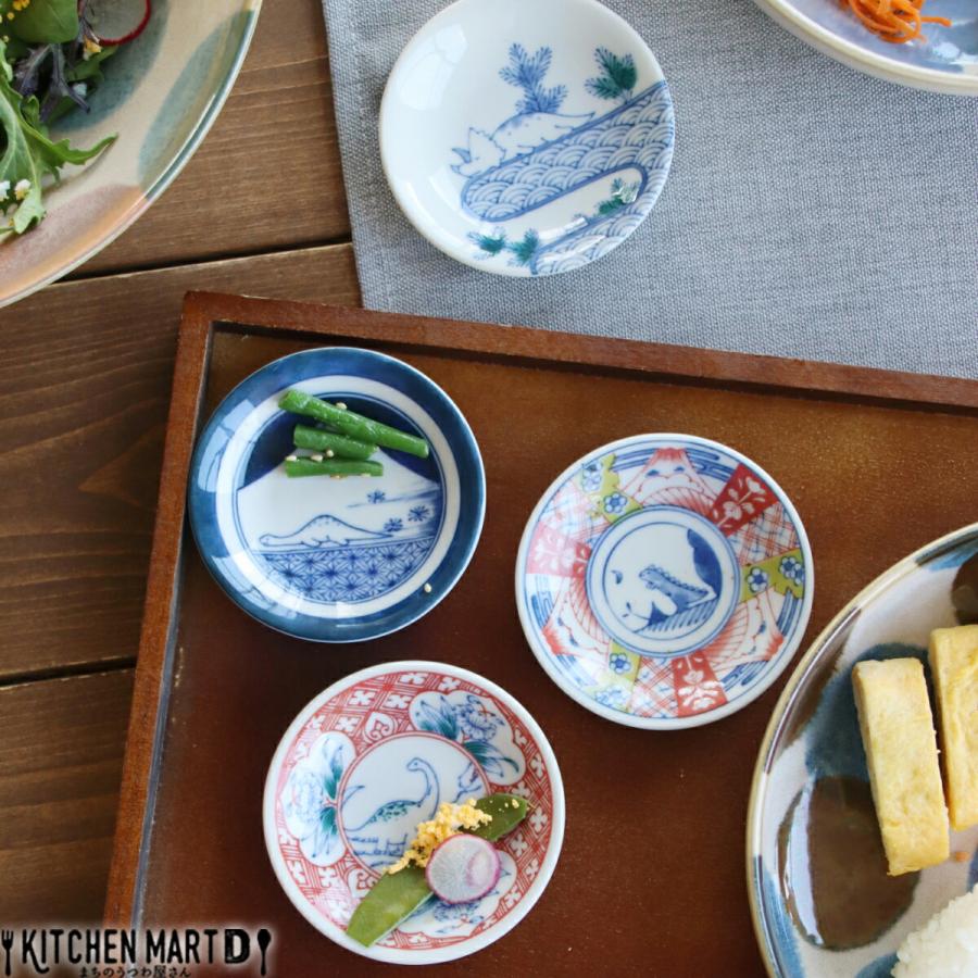 青と赤の花柄 陶器皿 6枚セット 木箱付き 青と赤の花柄 陶器皿 6枚