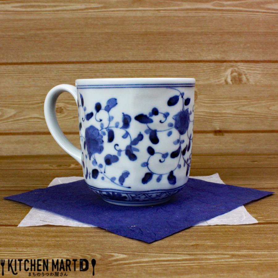 藍凛堂 藍凛唐草RI八角マグカップ 320cc 美濃焼 和食器 日本製 陶器