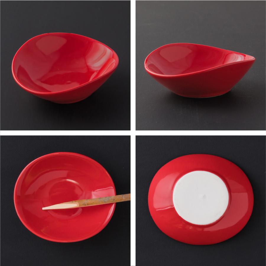 ★早い者勝ち！超希少！ツヤ赤丸型茶碗菓子器レトロ和食器赤色の丸型 9cm楕円ボウルSSS レッド 50cc 赤い食器 オーバル プチボウル カフェ