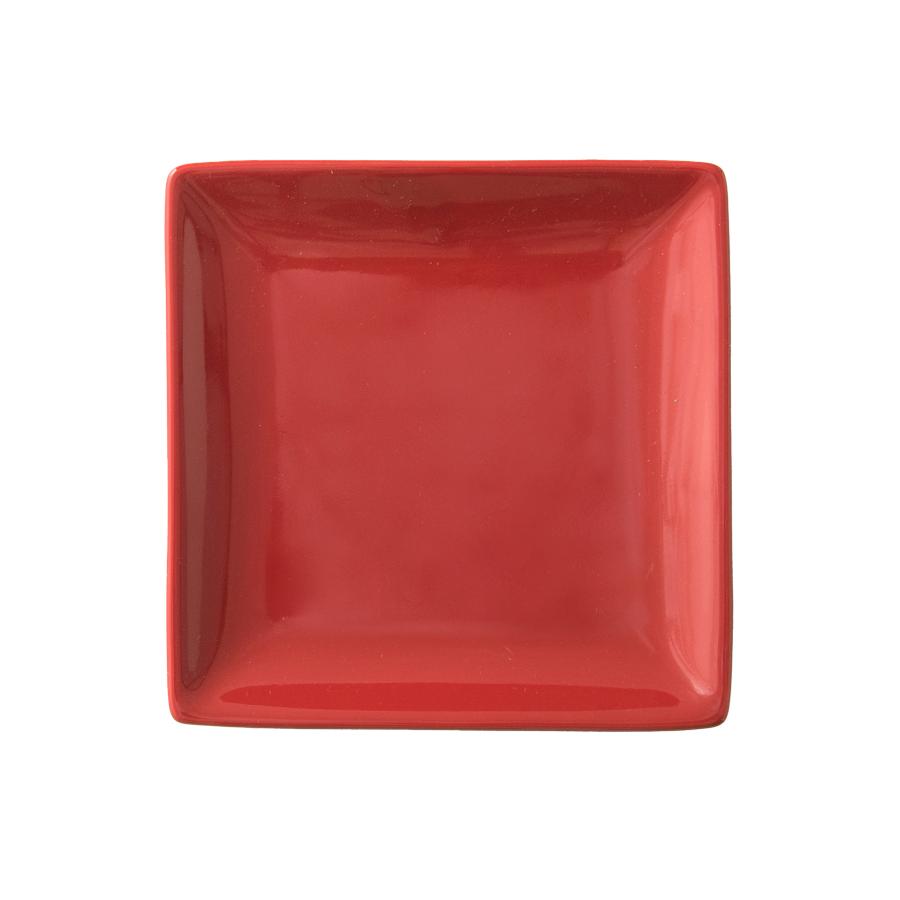 小皿　赤 5枚セット商品〜スクエアープレート13cm レッド 赤い食器 小皿 業務用