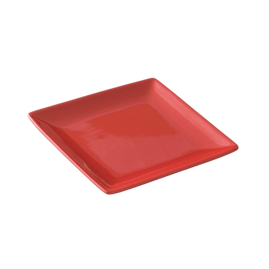 5枚セット商品〜スクエアープレート13cm レッド 赤い食器 小皿 業務用