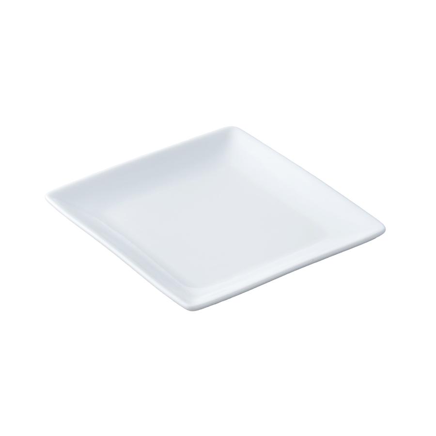 ミヤザキ食器　スクエアリムプレート　4枚セット 5枚セット スクエアー プレート13cm ホワイト 白磁 スクエアプレート