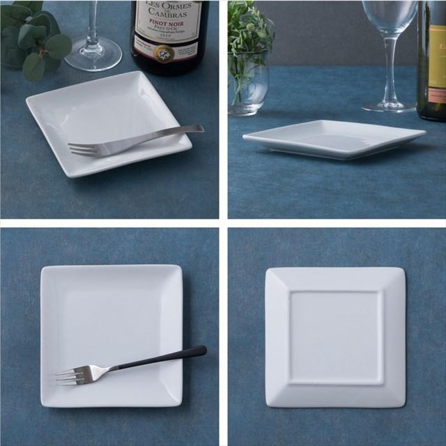 5枚セット スクエアー プレート13cm ホワイト 白磁 スクエア