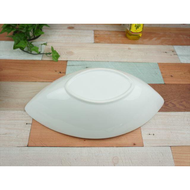 30cm ディープ カヌーボウル L 700cc ホワイト 舟形 カレー皿 パスタ