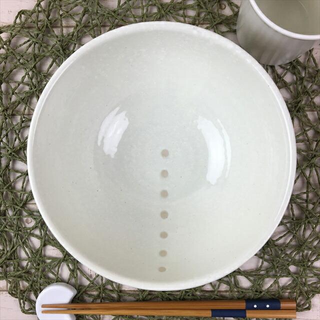 ドット ホワイト さぬき丼 18.8×8.8cm 約1300cc 600g 美濃焼