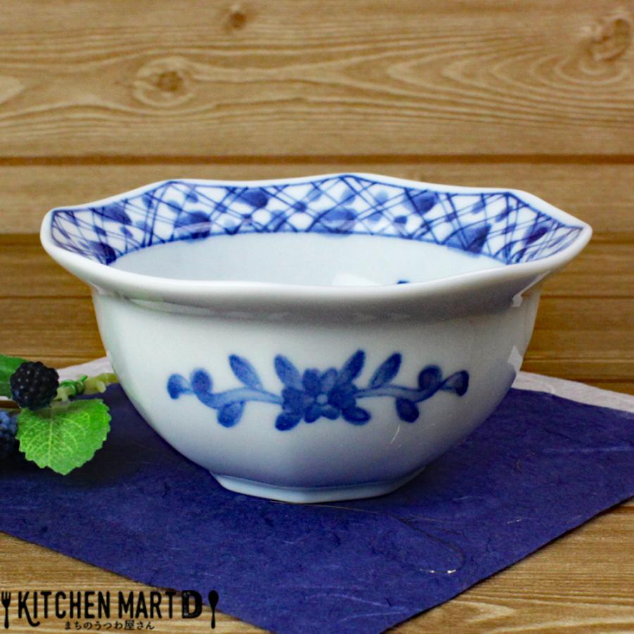 藍凛堂 福濃格子 八角 小鉢 12×5.5cm 美濃焼 国産 日本製 染め付け 青