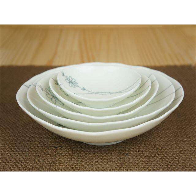 フラワーライン 11cm 三五 楕円深皿 美濃焼 和食器 日本製 おしゃれ
