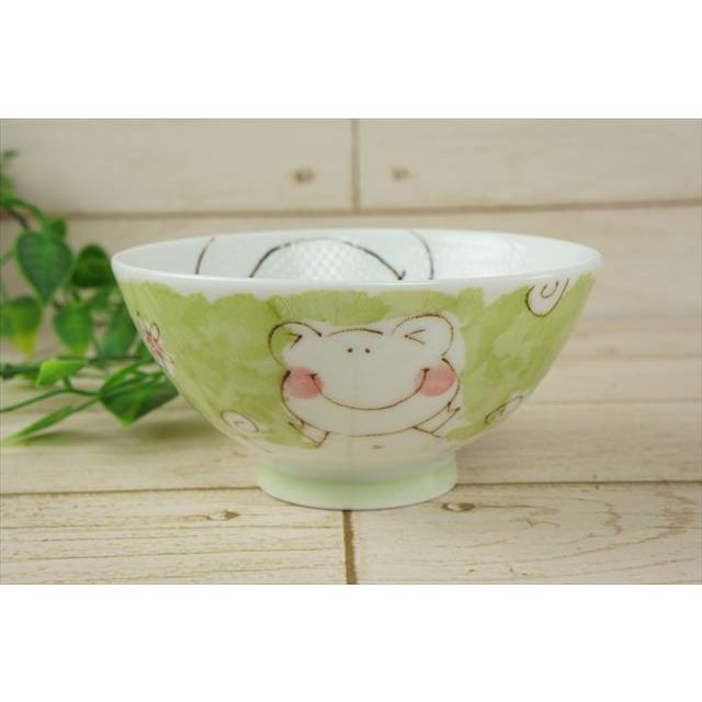 ご飯粒がくっつきにくい茶碗 スマイルアニマルかえる 11cm 美濃焼