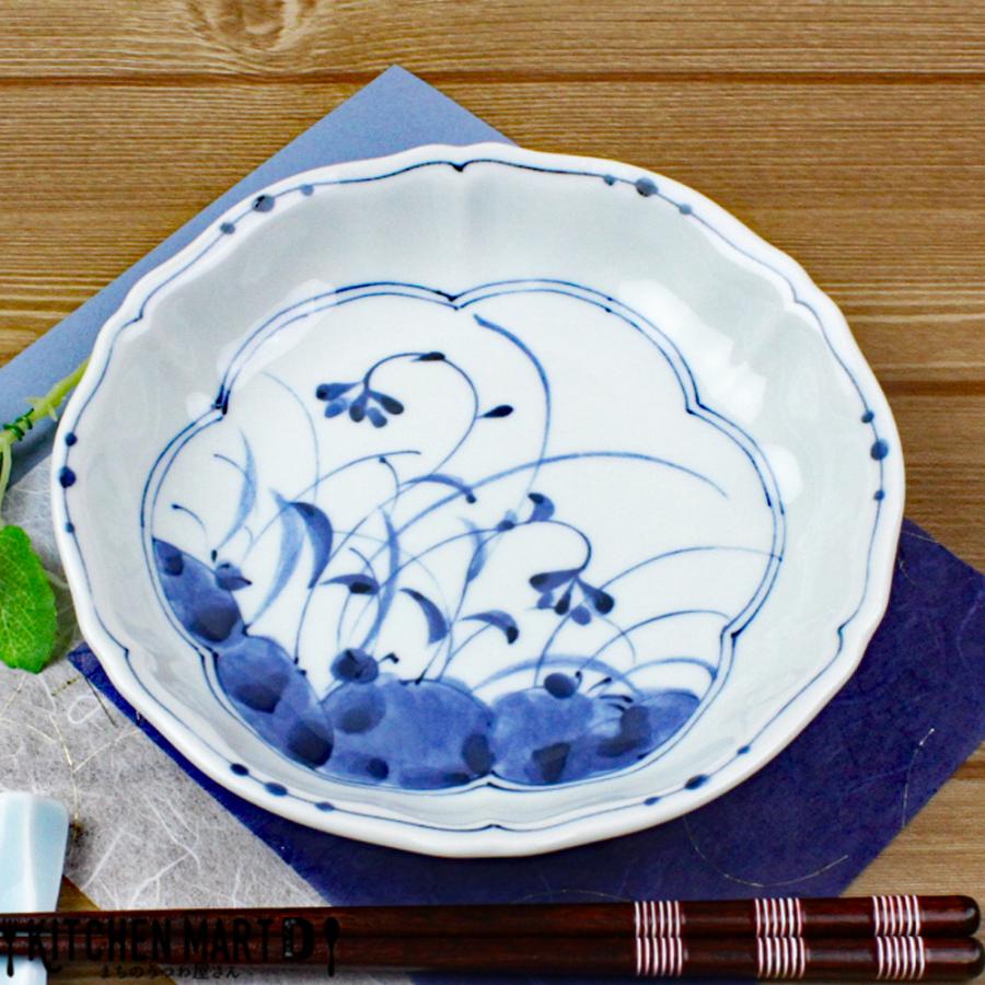 藍凛堂 高麗草花 RI輪花五〇 深皿 17×3.5cm 美濃焼 国産 日本製