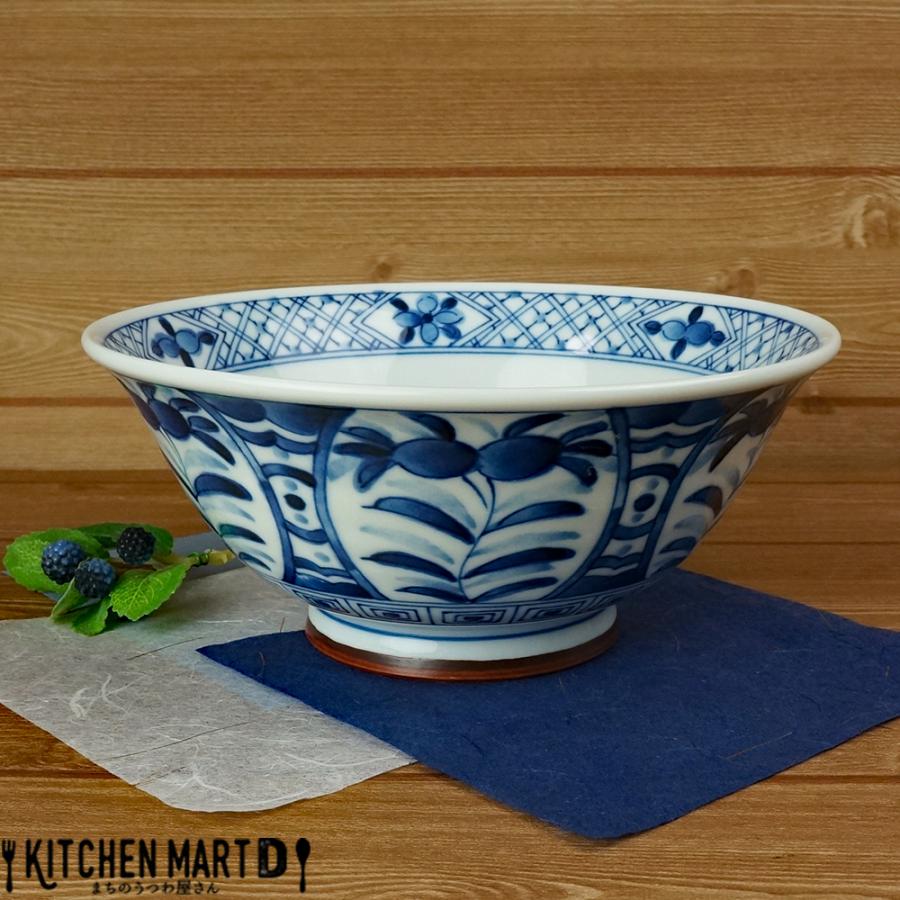 うすかる 藍凛堂 間取藍花 19.3cm 麺鉢 450g 1100cc ラーメン鉢