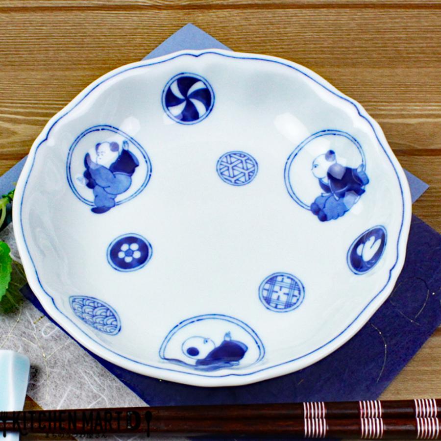 藍凛堂 丸紋唐子 RI輪花五〇 深皿 17×3.5cm 美濃焼 国産 日本製