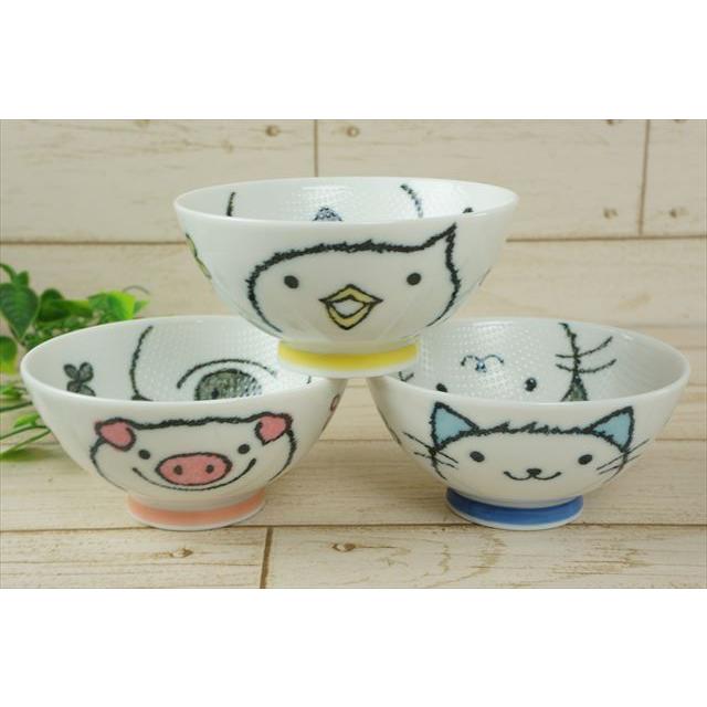 ご飯粒がくっつきにくい茶碗 つぶつぶアニマルぶた/11cm 美濃焼/日本