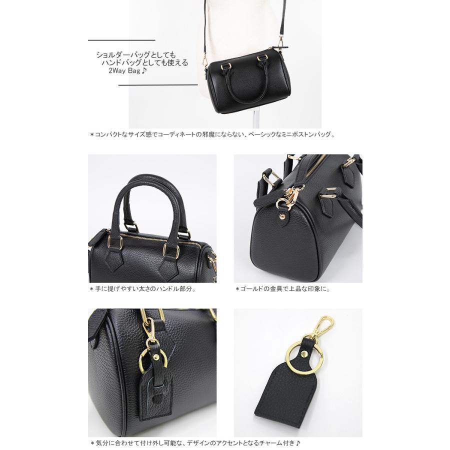 [クーポンで20%OFF]オウレンティ/AULENTTI レザーミニボストンバッグ ハンドバッグ ショルダーバッグ チャーム付き LB-85848-DO レディース | AULENTTI | 02