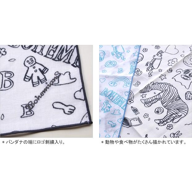 [クーポンで20%OFF]ボヘミアンズ/BOHEMIANS イート&ジョンバンダナ ハンカチ EAT&JOHN BANDANA レディース メンズ[メール便可能]｜jscompany-store｜04