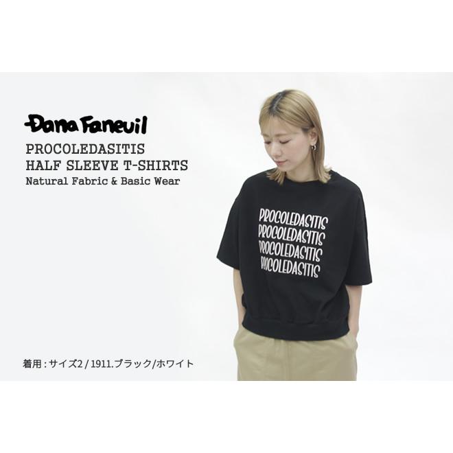 [ Dana Faneuil / ダナファヌル ] 度詰め丸胴天竺ロゴフレンチT Dana Faneuil］度詰め丸胴天竺プリントTシャツ／／ダナファヌル