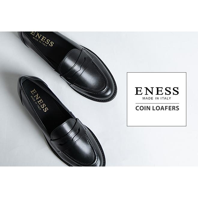 クーポンで10%OFF]エネス/ENESS コインローファー レザーシューズ 革靴