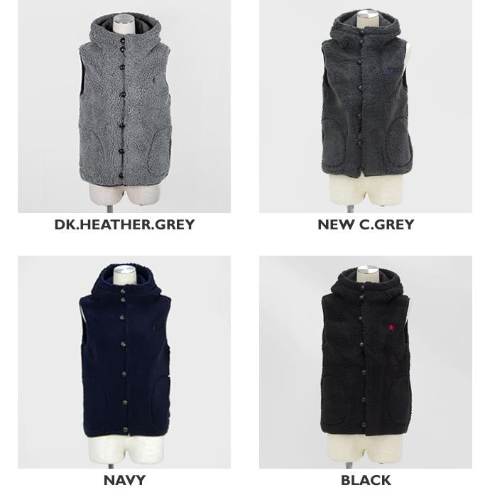 GYMPHLEX（ジムフレックス） くるみボタンフード付きボアベスト J