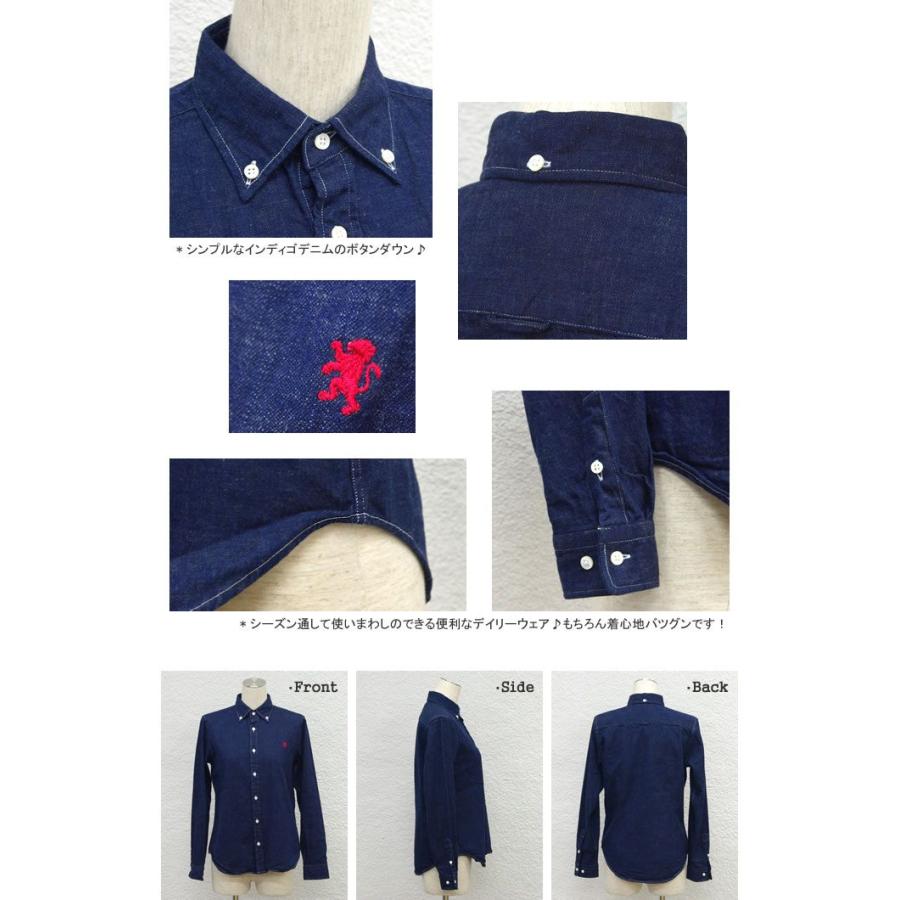 GYMPHLEX（ジムフレックス） デニムボタンダウン長袖シャツ DENIM