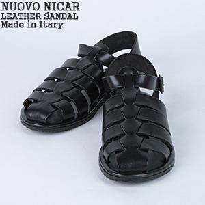 [クーポンで20%OFF]ヌオヴォニカール/Nuovo Nicar レザーサンダル フラットサンダル グルカサンダル ラバーソール イタリア製 W0487 レディース