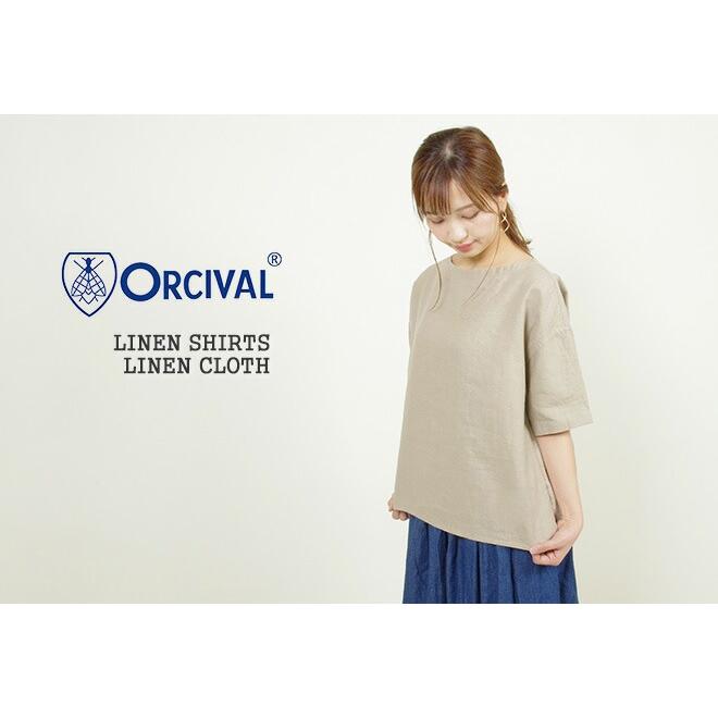 【美品／大きいサイズ】オーシバル リネン ブラウス プルオーバー ロゴ刺繍 ORCIVAL（オーシバル） オーシバル/オーチバル/ORCIVAL リネンクロス5