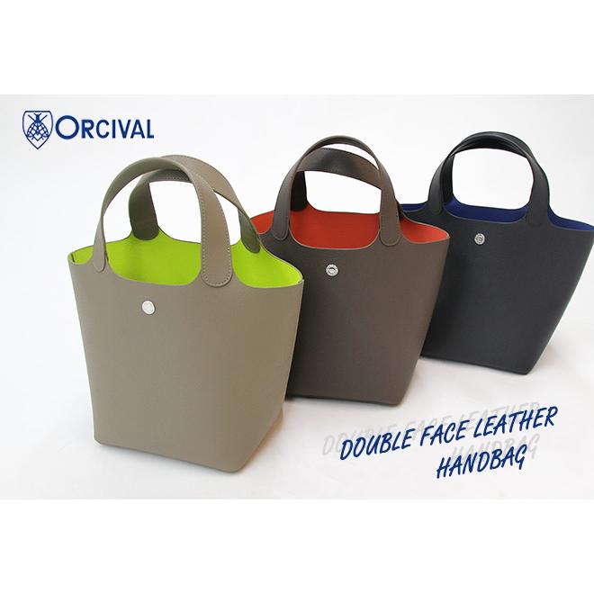オーシバル ハンドバッグ ダブルフェイスレザー ORCIVAL HANDBAG-DOUBLE FACE LEATHER #OR-H0370 DFT オーチバル 牛革 ハンドバッグ ショルダーバッグ トートバッグ カジュアル オフィス ビジネス 通勤 おしゃれ