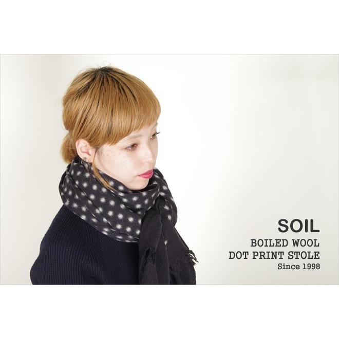 新品SOILドットストールネイビー SOIL（ソイル） [クーポンで20%OFF]ソイル/SOIL ボイルドウールドット