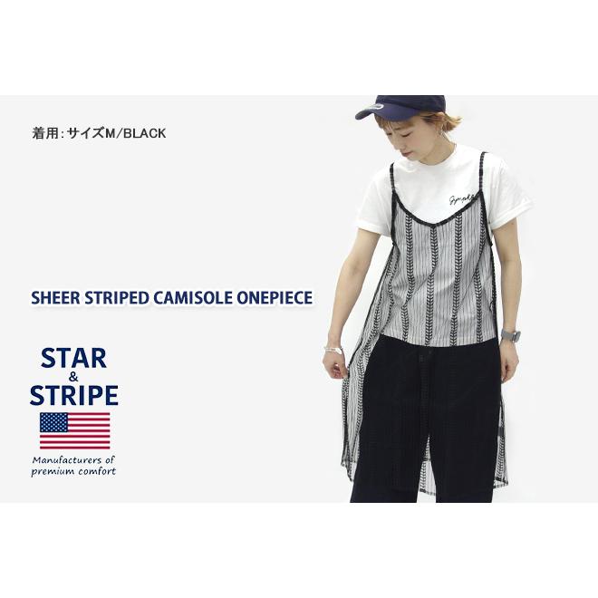 [クーポンで20%OFF]スターアンドストライプ/STAR&STRIPE シアーストライプキャミワンピース SSMD-089 レディース[2点までメール便可能]の画像