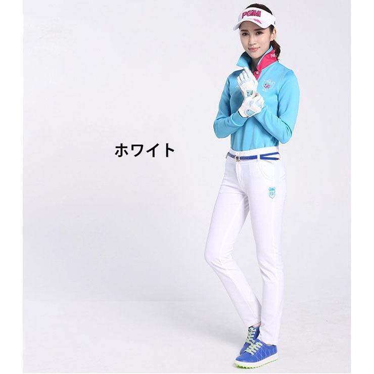 春夏用 ゴルフウェア レディース 無地 ロング パンツ オシャレ