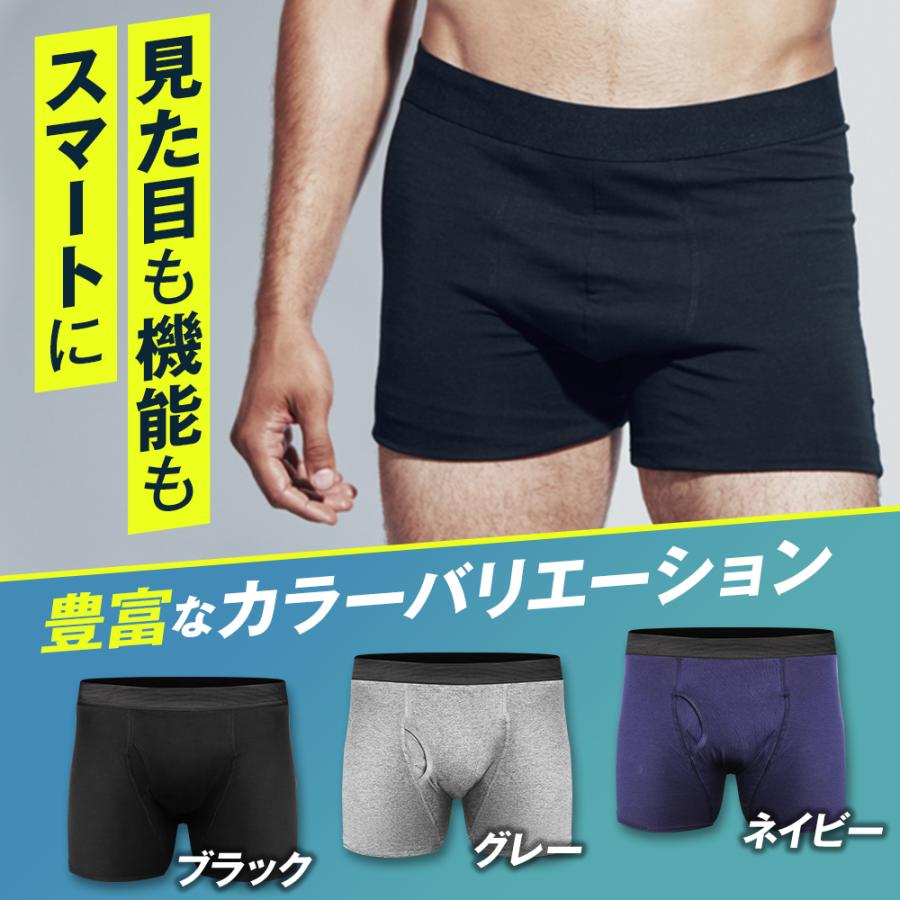 MOREZU モレズ 失禁パンツ 尿漏れパンツ メンズ ボクサーパンツ 吸水パンツ シミない アンモニア臭 消臭 下着 介護 吸収量200cc 無地 1枚 (3カラー3サイズ) | 日本サプリメントフーズ | 04