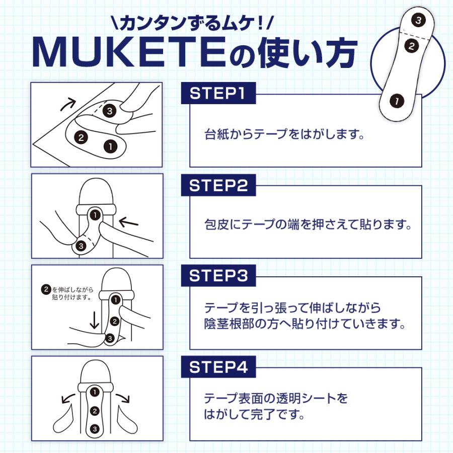 包茎 (独自設計) 補助テープ MUKETE ムケテand フェロモン ミスト TINCARE チンケア 仮性包茎 ほうけい 医療テープ 包皮 矯正 (1箱 30枚入 1本 8ml) | 日本サプリメントフーズ | 06