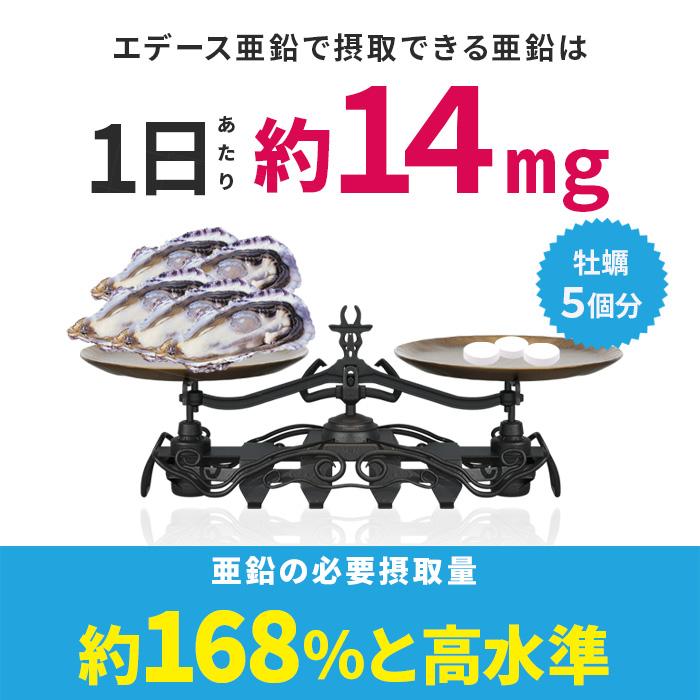 (定期)栄養機能食品(亜鉛) EDace(エデース)亜鉛 亜鉛 430mg マカ ガラナ シトルリン 贅沢配合  精力剤 ではない 活力 自信 増大(1袋 90粒 約30日分) | 日本サプリメントフーズ | 07