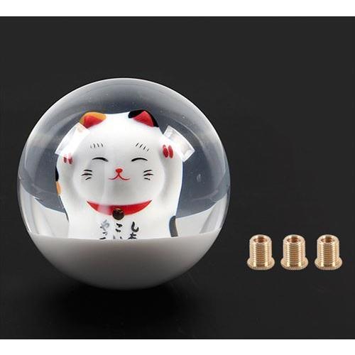丸型 シフトノブ クリスタル 招き猫 幸せこいこい トラック 自動車 開運 水中花 |  | 05