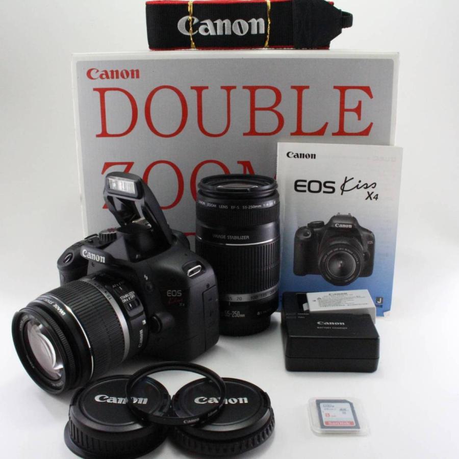 【中古】Canon デジタル一眼レフカメラ EOS Kiss X4 ダブルズームキット KISSX4-WKIT｜jsh｜02