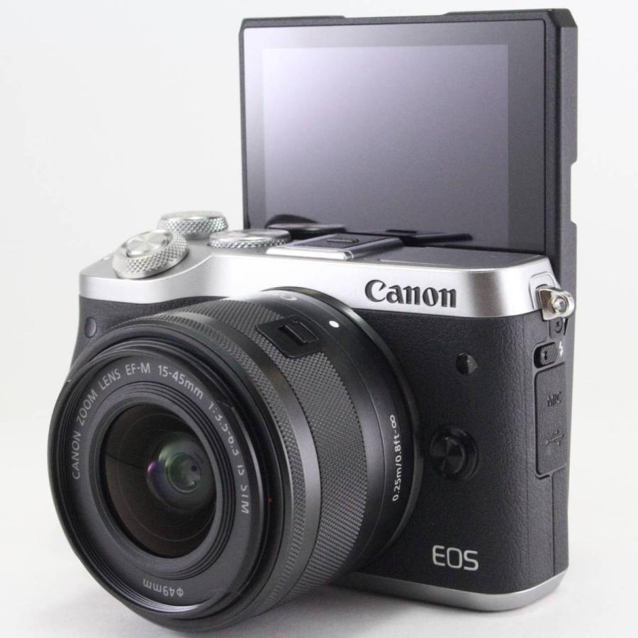【美品】Canon EOS M6 シルバー EF-M15-45 レンズキット キヤノン（Canon） ミラーレス一眼カメラ EOS M6 レンズキット