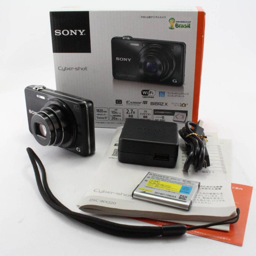 【中古】SONY デジタルカメラ Cyber-shot WX220 光学10倍 ブラック DSC-WX220-B｜jsh｜02