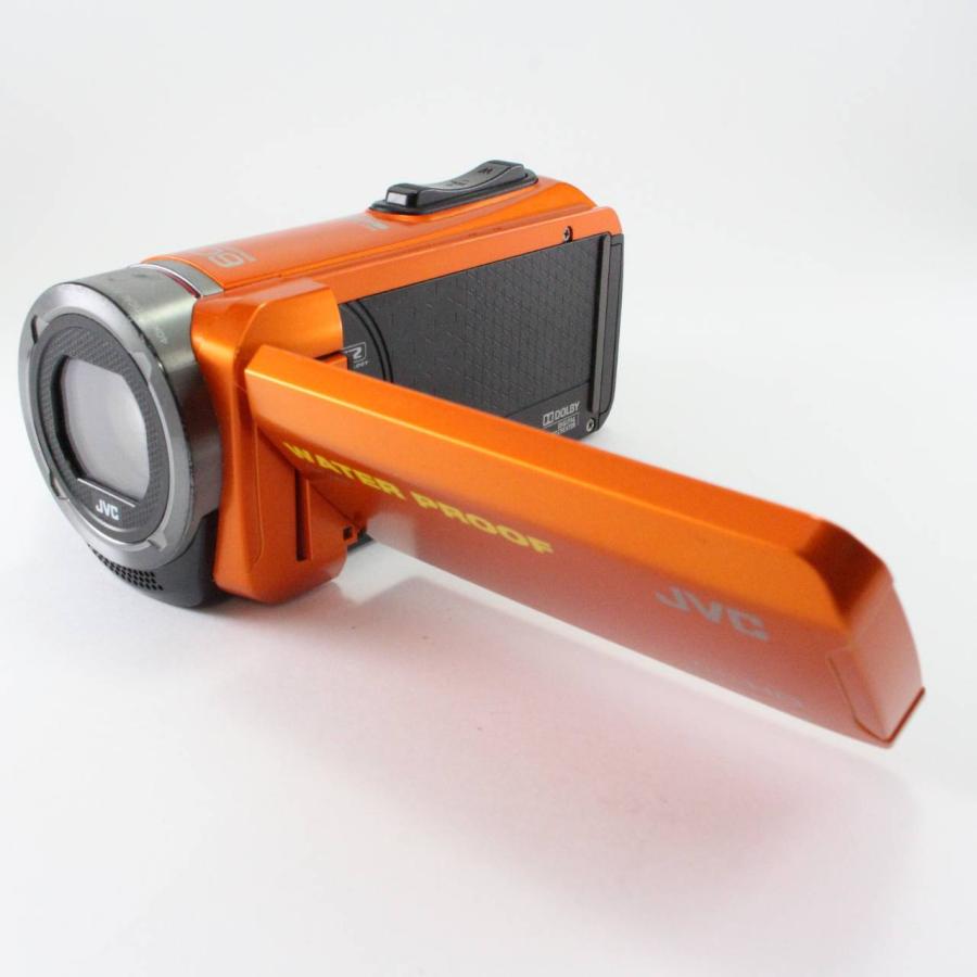 【中古】JVC KENWOOD JVC ビデオカメラ EVERIO 防水 防塵 内蔵メモリー32GB オレンジ GZ-R300-D :VU