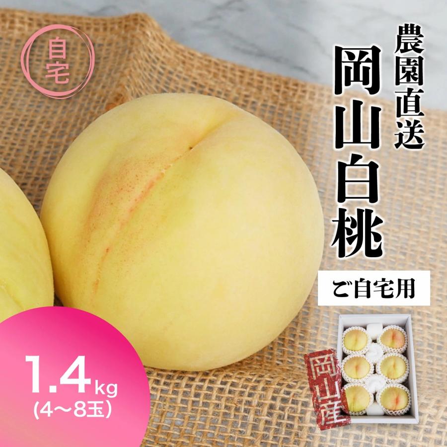 ご自宅用お試しサイズ 桃 白桃 岡山白桃 モモ 1.4kg前後 ケース 品種