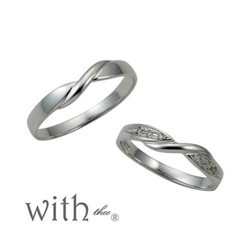 ウィズィー マリッジリング Pt900 ダイヤモンド 結婚指輪 W-5＆6