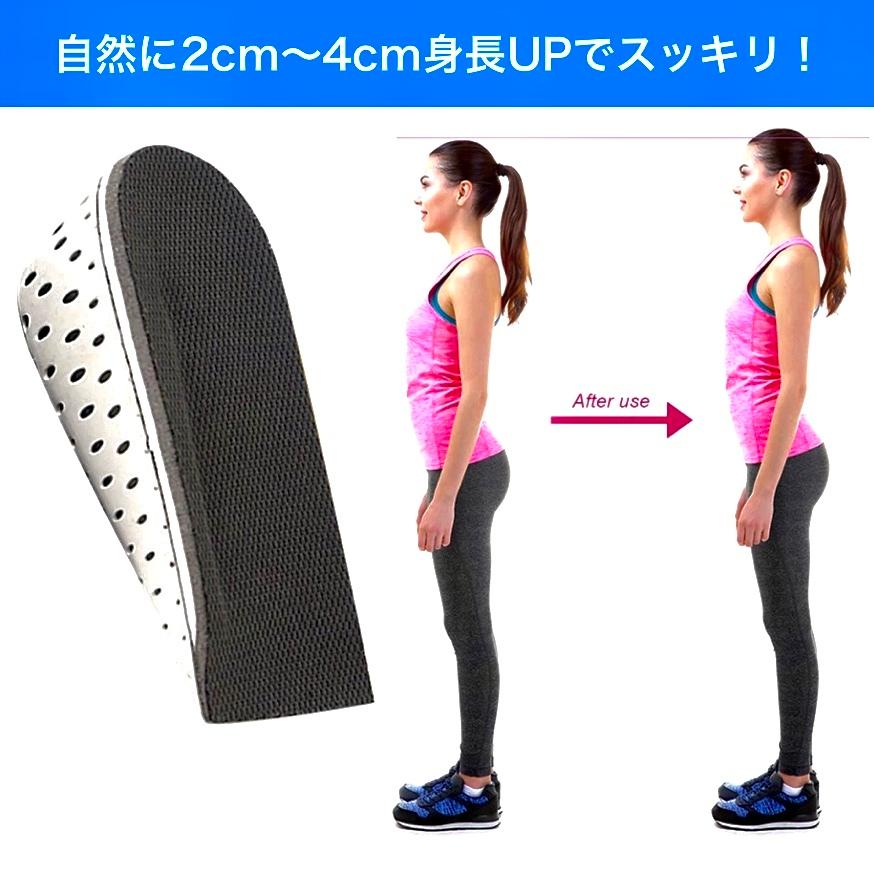 インソール 身長アップ シークレットインソール 中敷 2cm/3cm/4cmUP