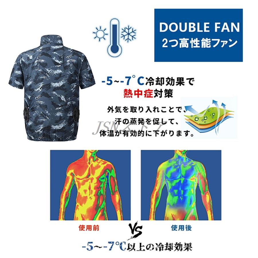 在庫一掃セール】空調作業服 半袖 ファン付き 10000mAh/20000mAh