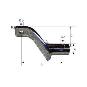 ヒッチメンバー ボールマウント スラント型ロング ステンレス 丸
