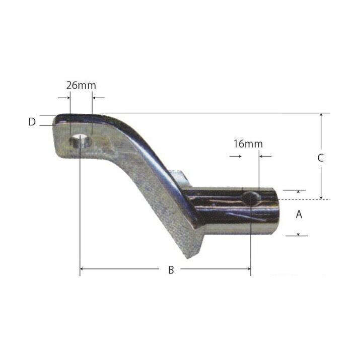 0212-05 ヒッチボールマウント スラントEX型 ステンレス 丸パイプ 長サ300mm ライズ110mm タイトジャパン TIGHTJAPAN |  | 01