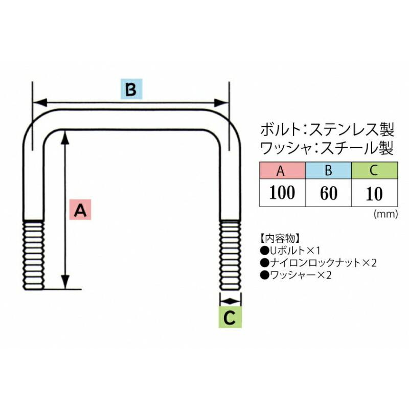 0706-25 ステンレス製 取付プレート 1枚 Uボルト付キ TIGHTJAPAN