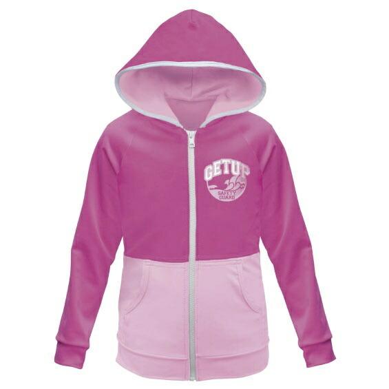 GETUP ゲットアップ キッズ ラッシュガード 長袖 子供用 パーカー ジップアップ 女の子 子ども服 ラッシュ素材 涼しい  黒/ピンク 100/120/140cm GHP-361 |  | 01